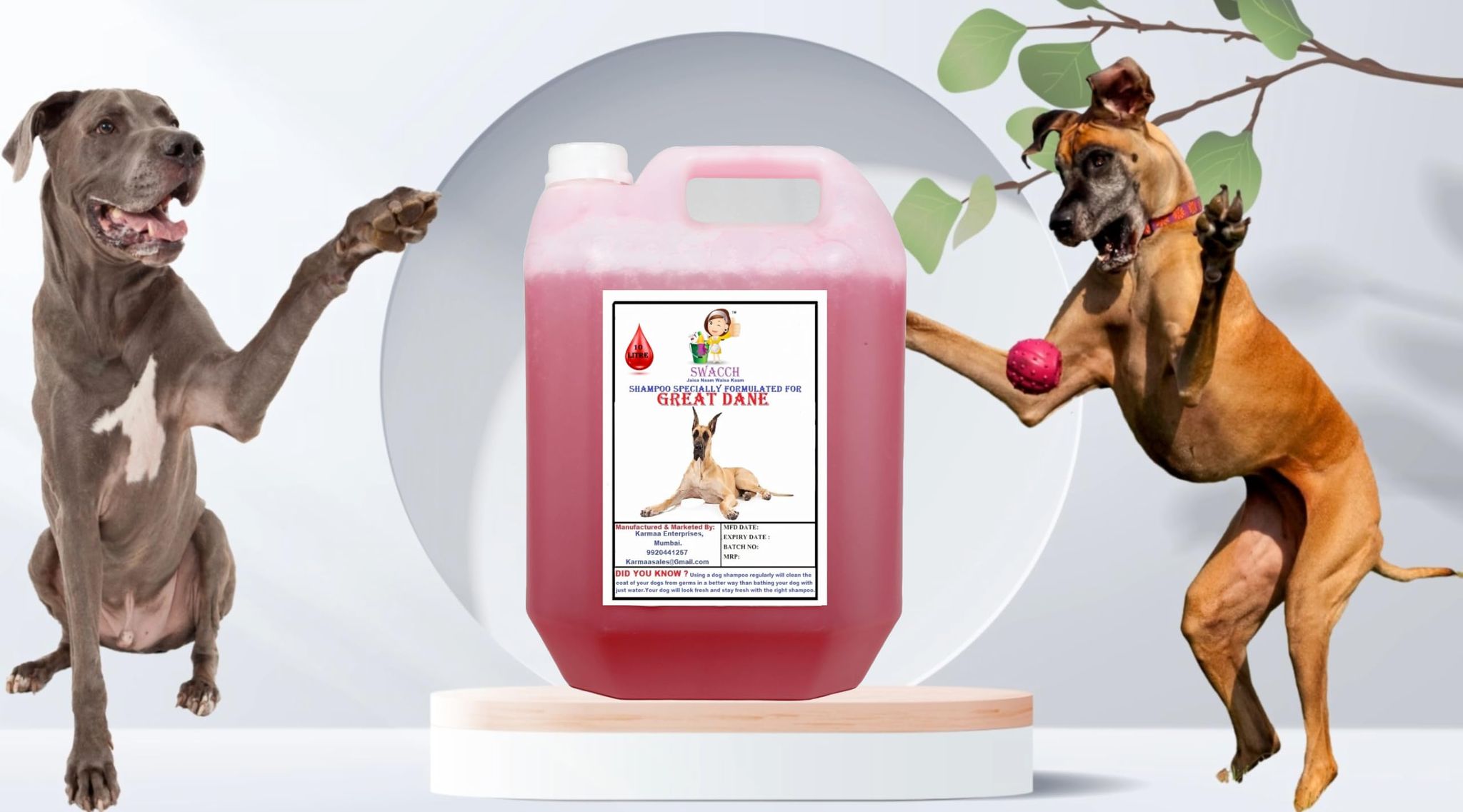 Swacch Shampoo Specially Formulated for Great DANE (10 Litre) Strawberry