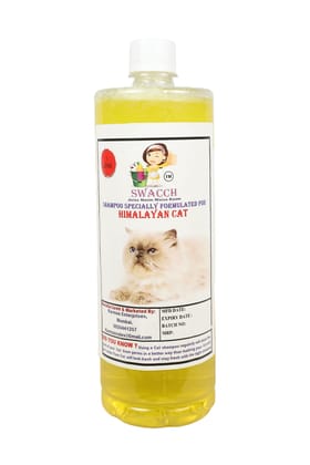 SWACCH Shampoo Specially Formulated for Himalayan Cat (1 Litre) Lemon