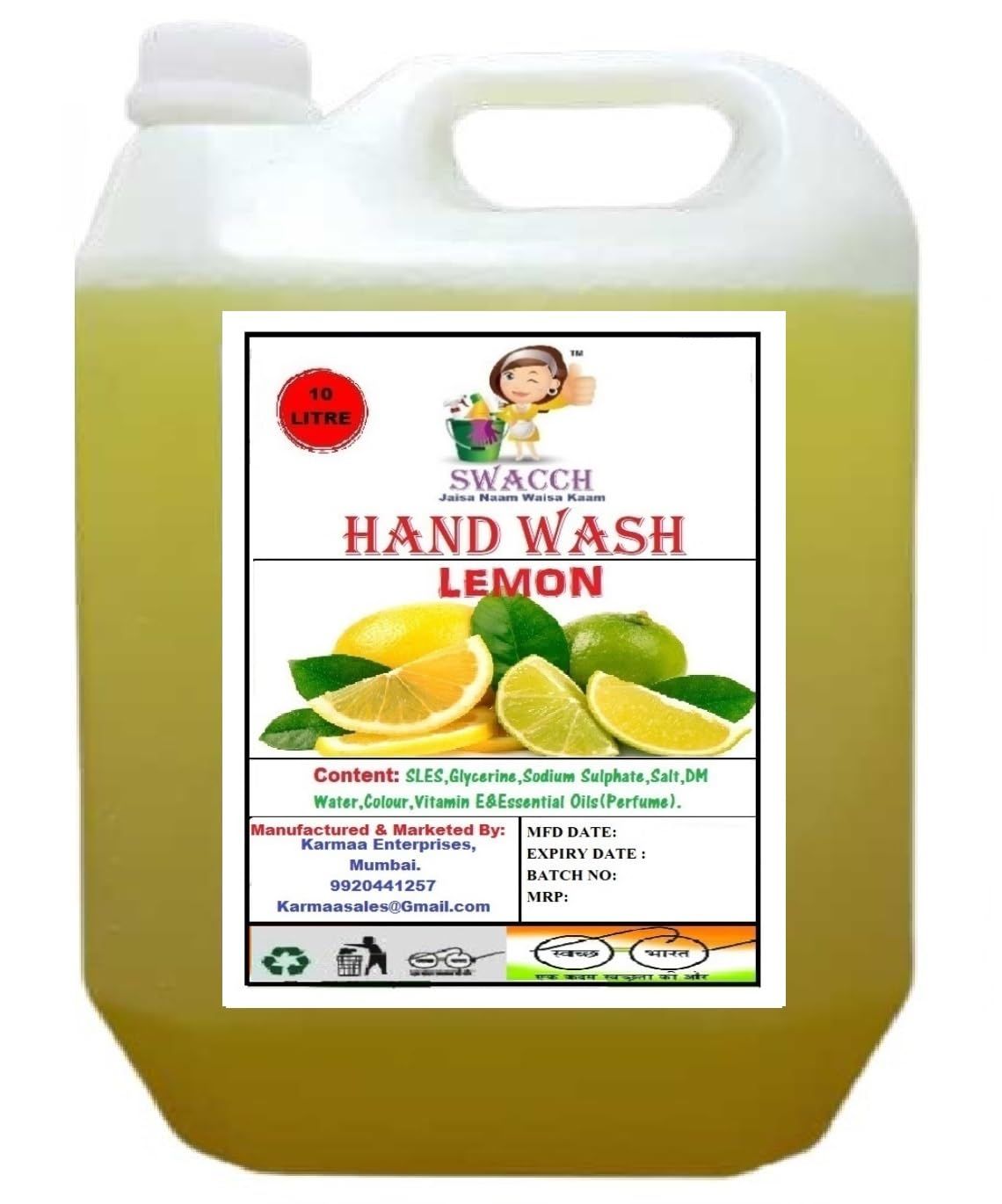 Swacch HAND WASH (10 Litre) Lemon