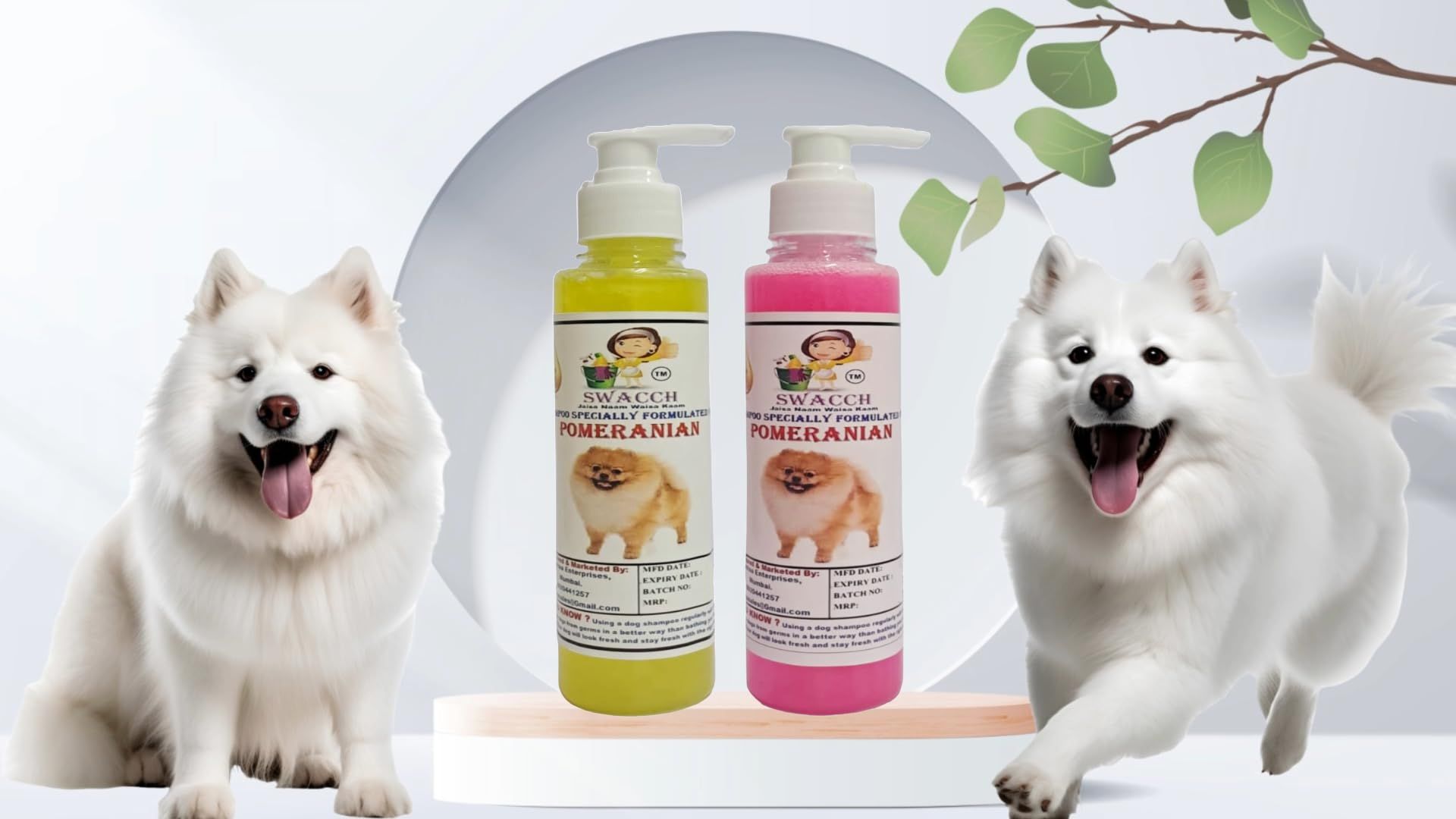 SWACCH Premium Shampoo for Pomeranian (200ML) (Pack of 2) Lemon & Rose