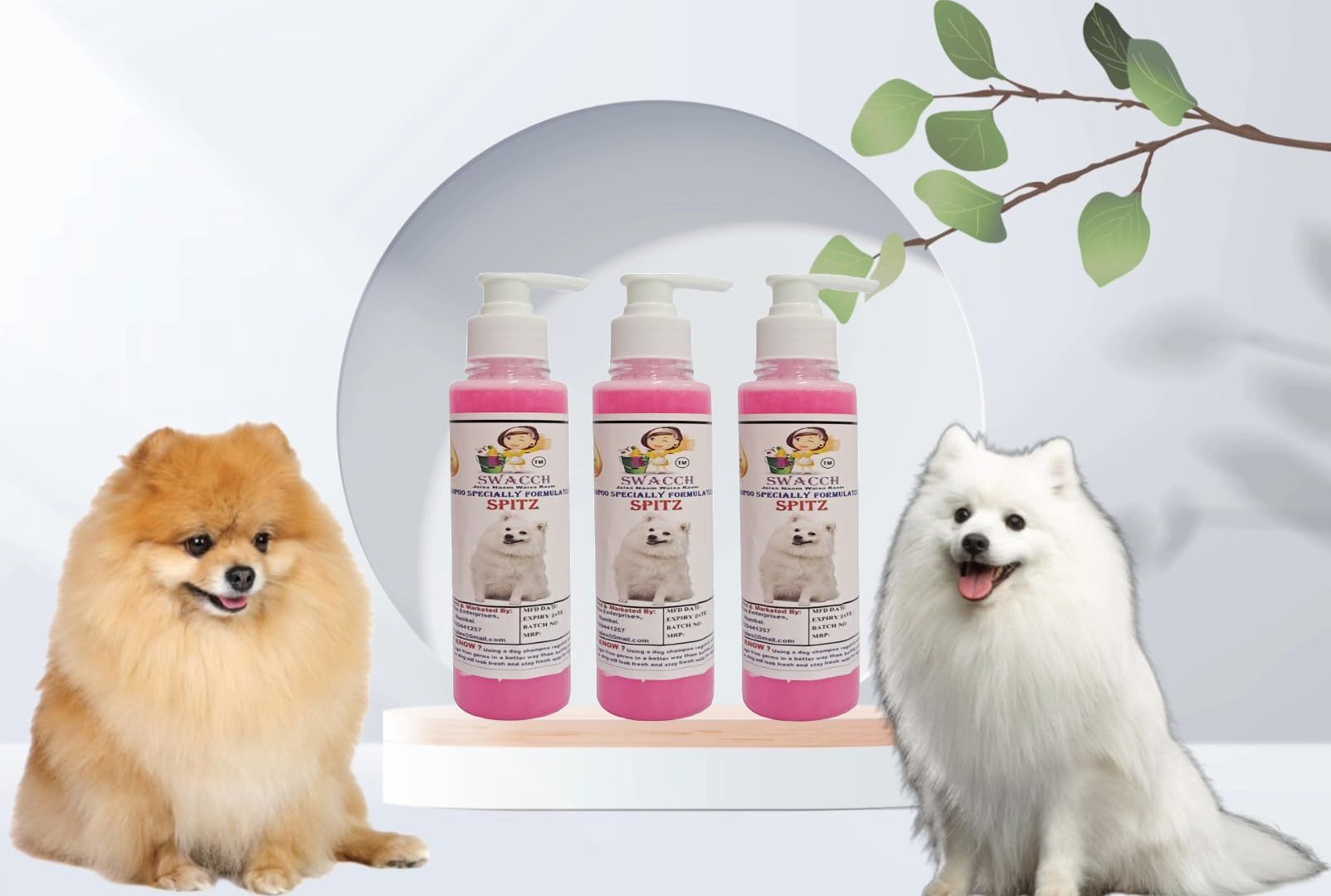 SWACCH Premium Shampoo for Spitz (200ML) (Pack of 3) Rose