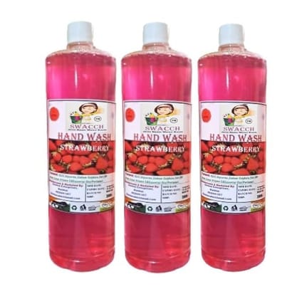 Swacch Hand Wash (1 Litre) (Pack of 3) Strawberry Swacch Hand Wash (1 Litre) (Pack of 3) Strawberry