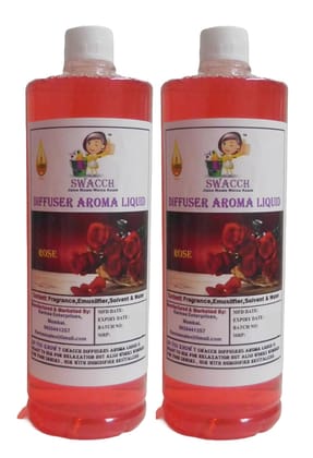 Swacch Diffuser Aroma Liquid (1 Litre) (Pack of 2) Rose