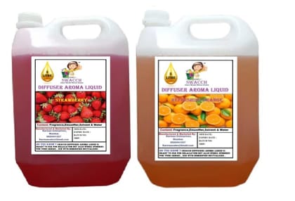 Swacch Diffuser Aroma Liquid (5 Litre) (Pack of 2) Strawberry & Orange