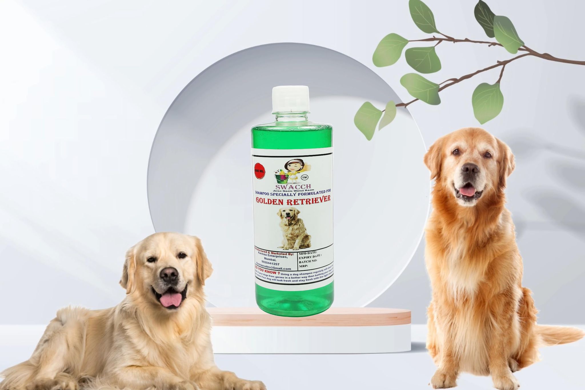 SWACCH Shampoo Specially FORMULATED for Golden Retriever (500ML) NEEM ALOVERA