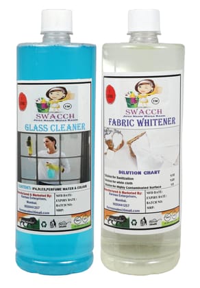 Home Care Combo Glass Cleaner & Fabric Whitener 1 Litre (Pack of 2)