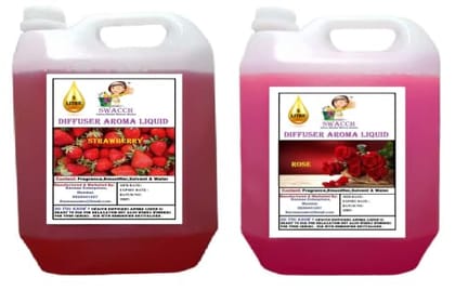 Swacch Diffuser Aroma Liquid (5 Litre) (Pack of 2) Strawberry & Rose