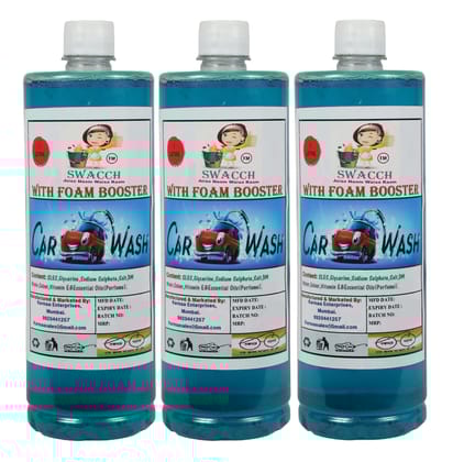 Swacch Car Wash With Foam Booster (1 Litre) (Pack of 3)