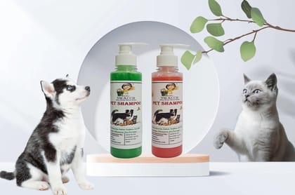 SWACCH Premium Shampoo for PET Shampoo (200ML) (Combo Pack of 2) NEEM ALOVERA & Strawberry SWACCH Premium Shampoo for PET Shampoo (200ML) (Combo Pack of 2) NEEM ALOVERA & Strawberry