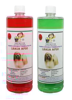 Swacch Shampoo Specially Formulated for Lhasa APSO (1 Litre) (Combo Pack of 2) Jasmine & Neem Alovera Swacch Shampoo Specially Formulated for Lhasa APSO (1 Litre) (Combo Pack of 2) Jasmine & Neem Alovera