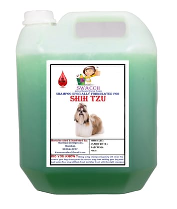 SWACCH Shampoo Specially FORMULATED for Shih TZU (10 Litre) NEEM ALOVERA SWACCH Shampoo Specially FORMULATED for Shih TZU (10 Litre) NEEM ALOVERA