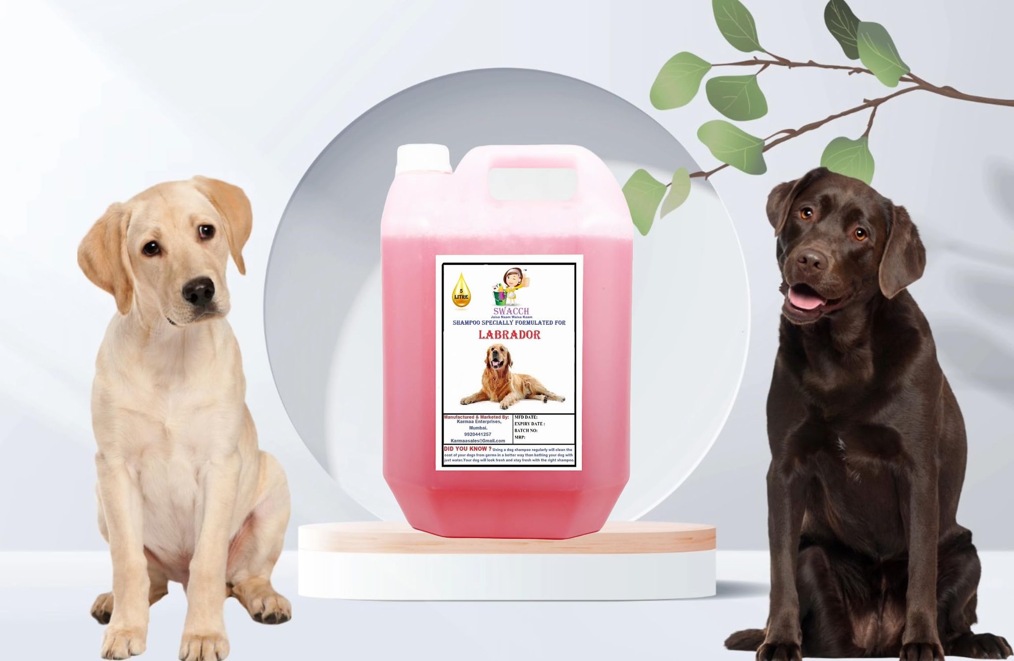 SWACCH Shampoo Specially FORMULATED for Labrador (5 Litre) Strawberry