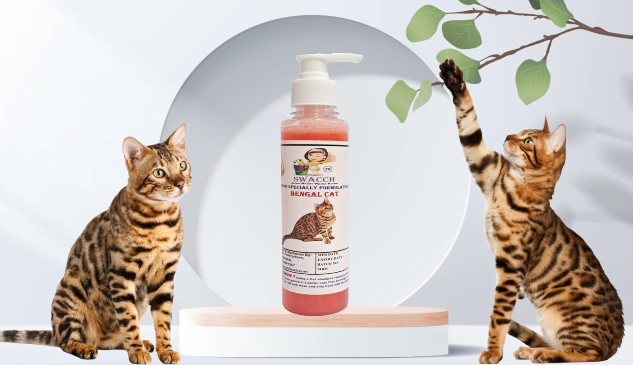 SWACCH Premium Shampoo for Bengal CAT (200ML) Jasmine