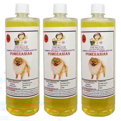Swacch Shampoo Specially Formulated for Pomeranian (1 Litre) (Combo Pack of 3) Lemon Swacch Shampoo Specially Formulated for Pomeranian (1 Litre) (Combo Pack of 3) Lemon