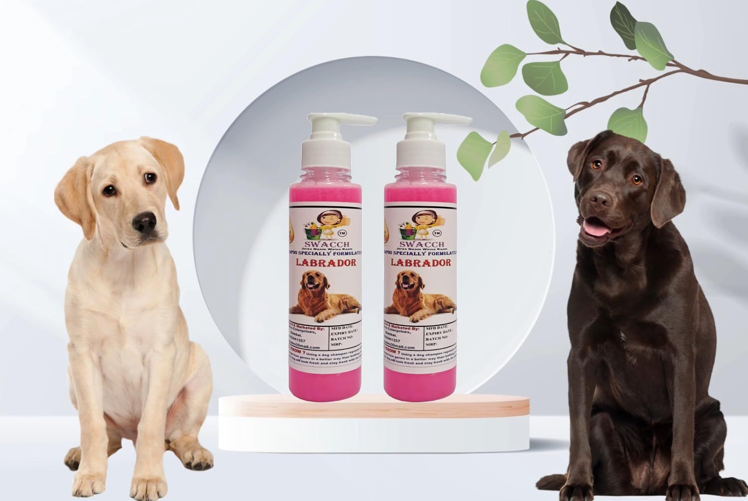 SWACCH Premium Shampoo for Labrador (200ML) (Pack of 2) Rose