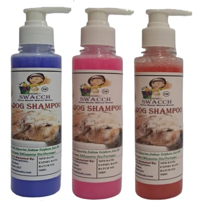SWACCH Premium Shampoo for Dog (200ML) (Combo Pack of 3) Lavender, Rose & Strawberry SWACCH Premium Shampoo for Dog (200ML) (Combo Pack of 3) Lavender, Rose & Strawberry