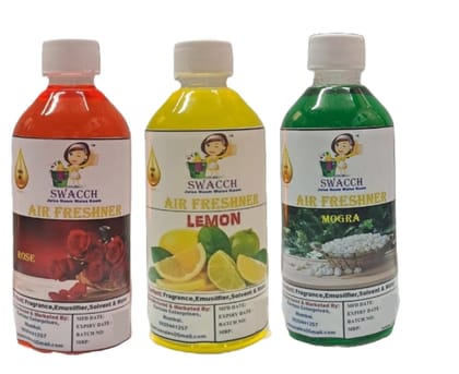 Swacch Air Freshner (200ml) (Combo Pack of 3) Rose, Lemon & Mogra