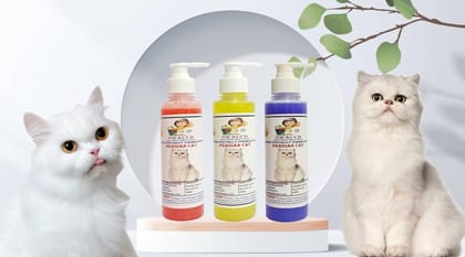 SWACCH Premium Shampoo for Persian CAT (200ML) (Combo Pack of 3) Strawberry, Lemon & Lavender