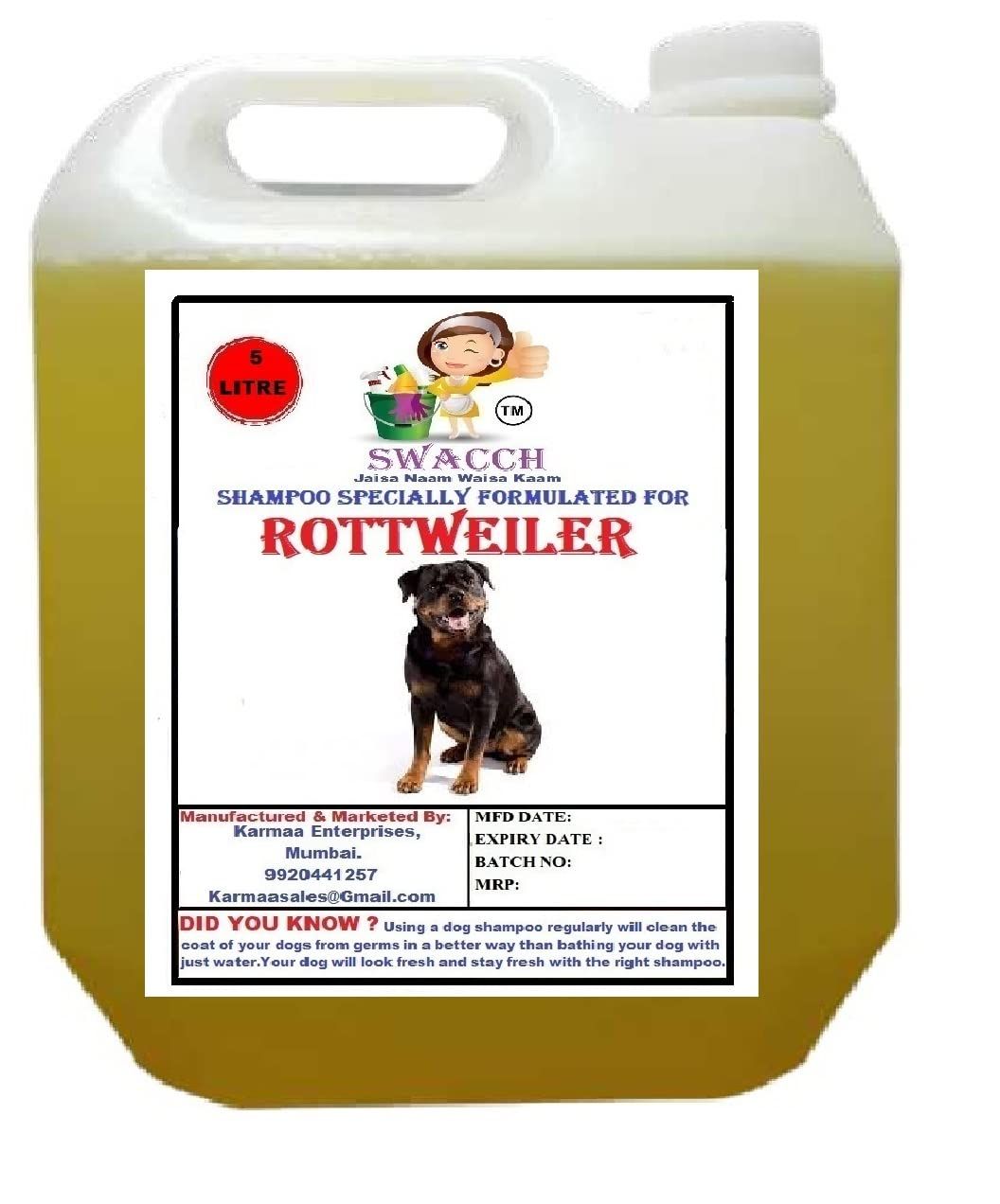 SWACCH Shampoo Specially FORMULATED for Lemon ( Rottweiler 5 Litre)