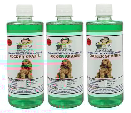 Swacch Shampoo Specially Formulated for Cocker Spaniel (500ML) (Pack of 3) Neem Alovera