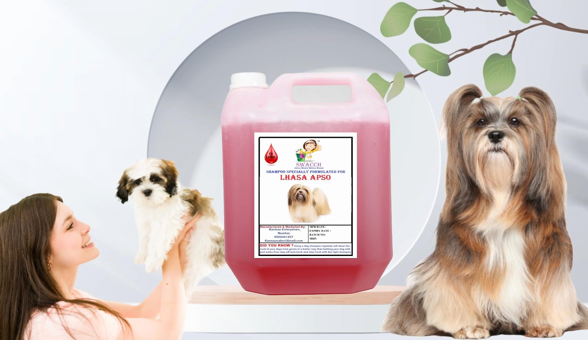 SWACCH Shampoo Specially FORMULATED for Lhasa APSO (10 Litre) Jasmine