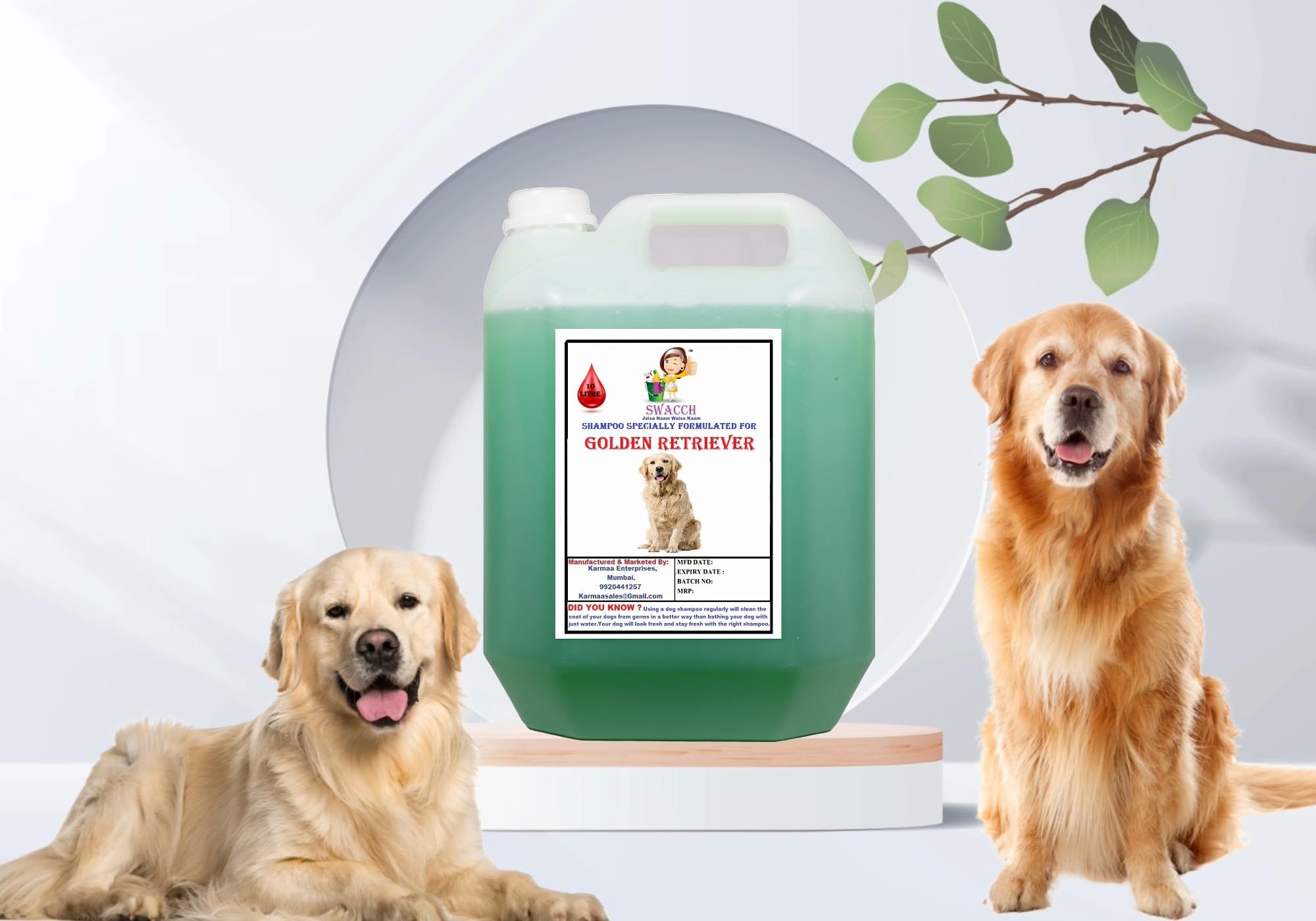 SWACCH Shampoo Specially FORMULATED for Golden Retriever (10 Litre) NEEM ALOVERA