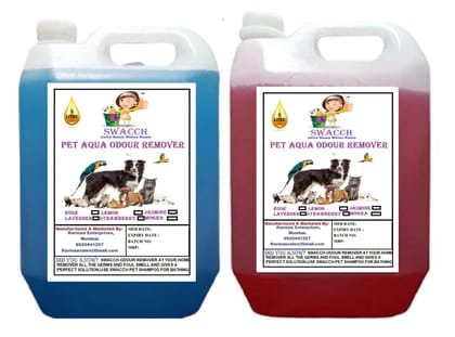 Swacch PET Aqua Odour Remover (5 Litre) (Combo Pack of 2) Lavender & Jasmine