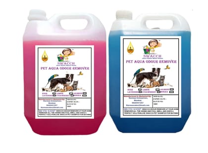 Swacch PET Aqua Odour Remover (5 Litre) (Pack of 2) Rose & Lavender