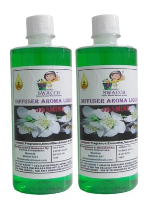 Swacch Diffuser Aroma Liquid (500ml) (Pack of 2) Jasmine Swacch Diffuser Aroma Liquid (500ml) (Pack of 2) Jasmine