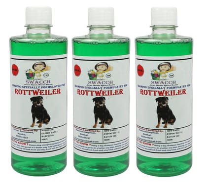 Swacch Shampoo Specially Formulated for Rottweiler (500ml) (Combo Pack of 3) Neem Alovera