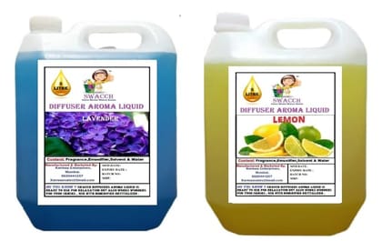 Swacch Diffuser Aroma Liquid (5 Litre) (pack of 2) lavender & Lemon Swacch Diffuser Aroma Liquid (5 Litre) (pack of 2) lavender & Lemon