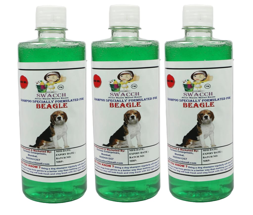 Swacch Shampoo Specially Formulated for Beagle (500ml) (Combo Pack of 3) Neem Alovera