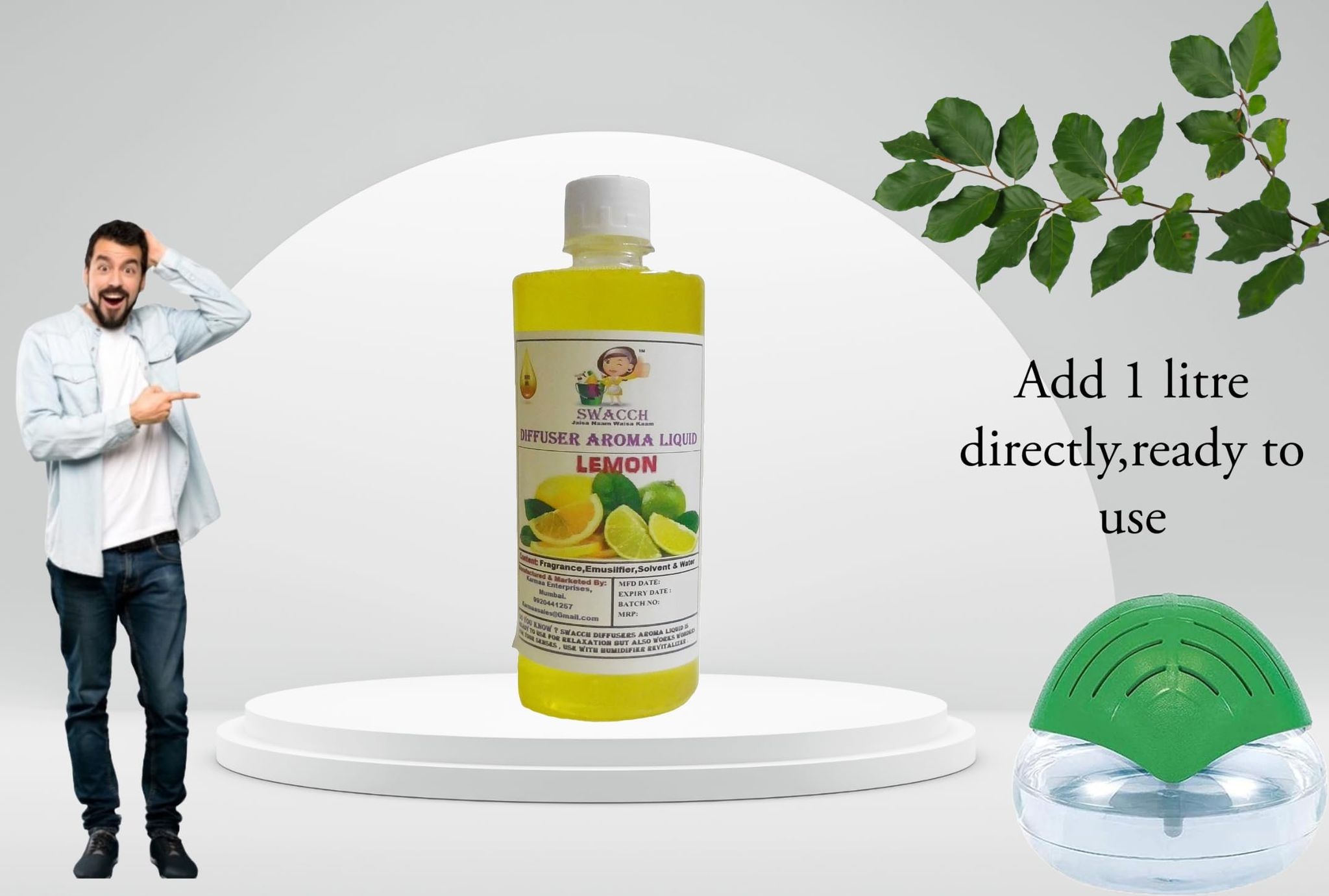 Swacch Diffuser Aroma Liquid (500ml) Lemon