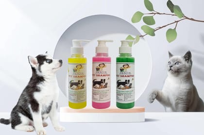 SWACCH Premium Shampoo for PET Shampoo (200ML) (Combo Pack of 3) Lemon, Rose, NEEM ALOVERA