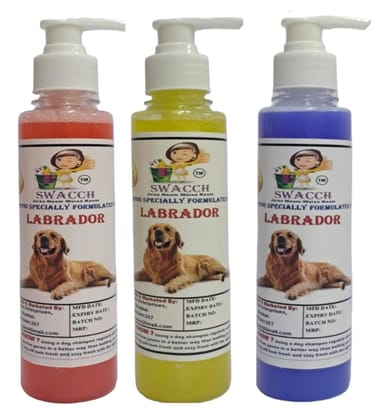 SWACCH PREMIUM SHAMPOO for LABRADOR (200ML) (COMBO PACK of 3) JASMINE, LAVENDER & LEMON