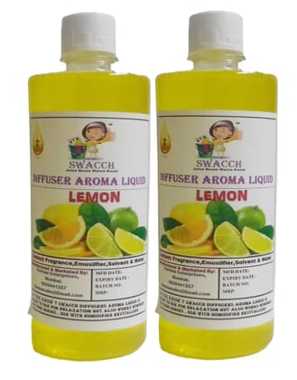 Swacch Diffuser Aroma Liquid (500ml) (Pack of 2) Lemon Swacch Diffuser Aroma Liquid (500ml) (Pack of 2) Lemon
