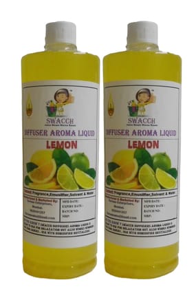 Swacch Diffuser Aroma Liquid (1 Litre) (Pack of 2) Lemon