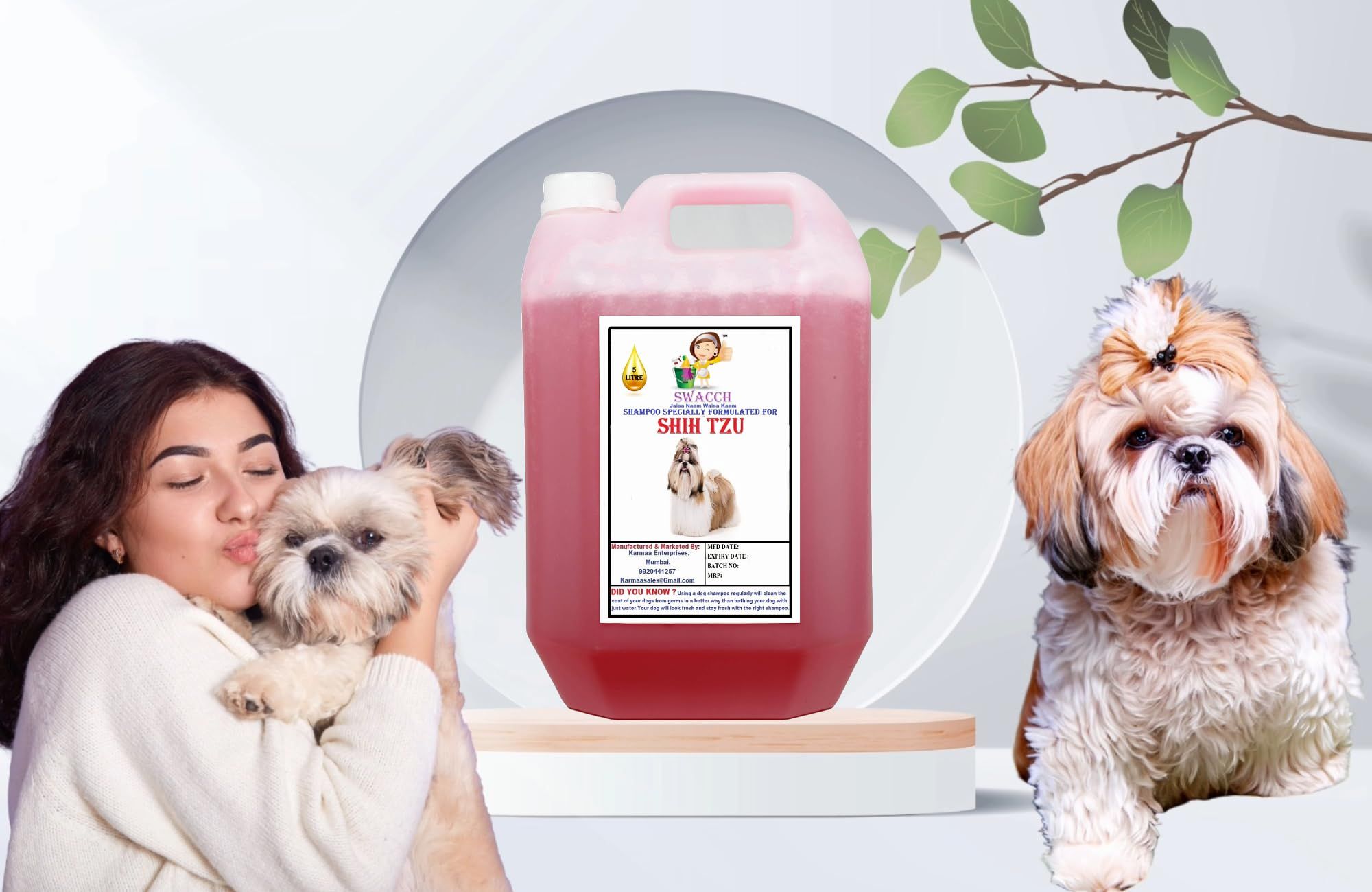 SWACCH Shampoo Specially FORMULATED for Shih TZU (5 Litre) Jasmine