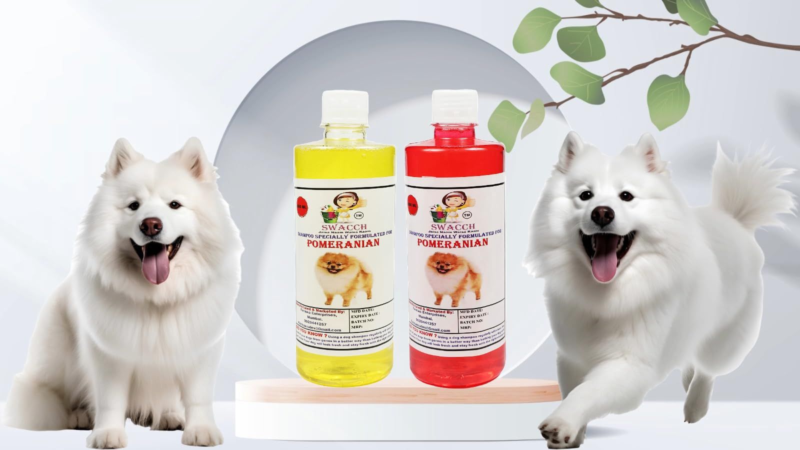 Swacch Shampoo Specially Formulated for Pomeranian (500ml) (Combo Pack of 2) Jasmine & Lemon