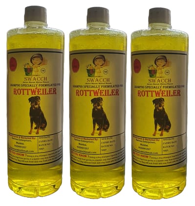 SWACCH Shampoo Specially FORMULATED for Rottweiler (1 Litre) (Combo Pack of 3) Lemon
