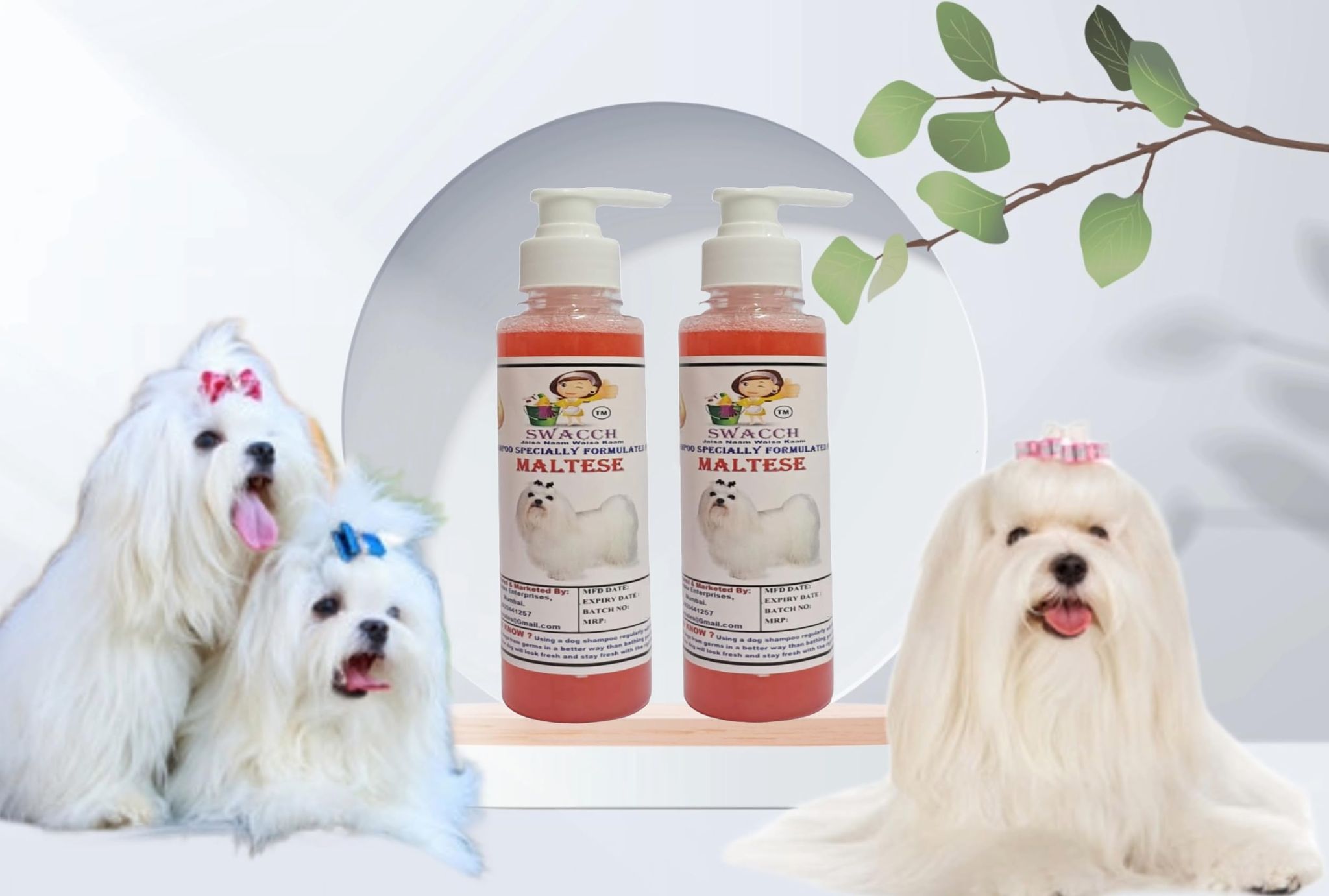 SWACCH Premium Shampoo for Maltese (200ML) (Pack of 2) Jasmine