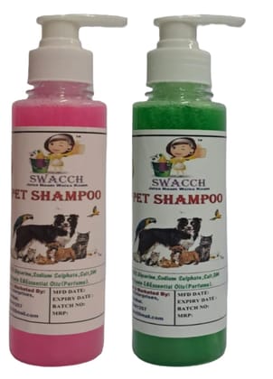 SWACCH Premium Shampoo for PET Shampoo (200ML) (Combo Pack of 2) Rose & NEEM ALOVERA