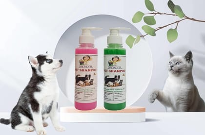 SWACCH Premium Shampoo for PET Shampoo (200ML) (Combo Pack of 2) Rose & NEEM ALOVERA