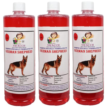 Swacch Shampoo Specially Formulated for German Shepherd (1 Litre) (Pack of 3) Strawberry
