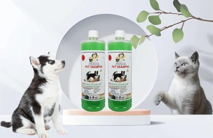 SWACCH PET Shampoo (1 Litre) (Combo Pack of 2) NEEM ALOVERA