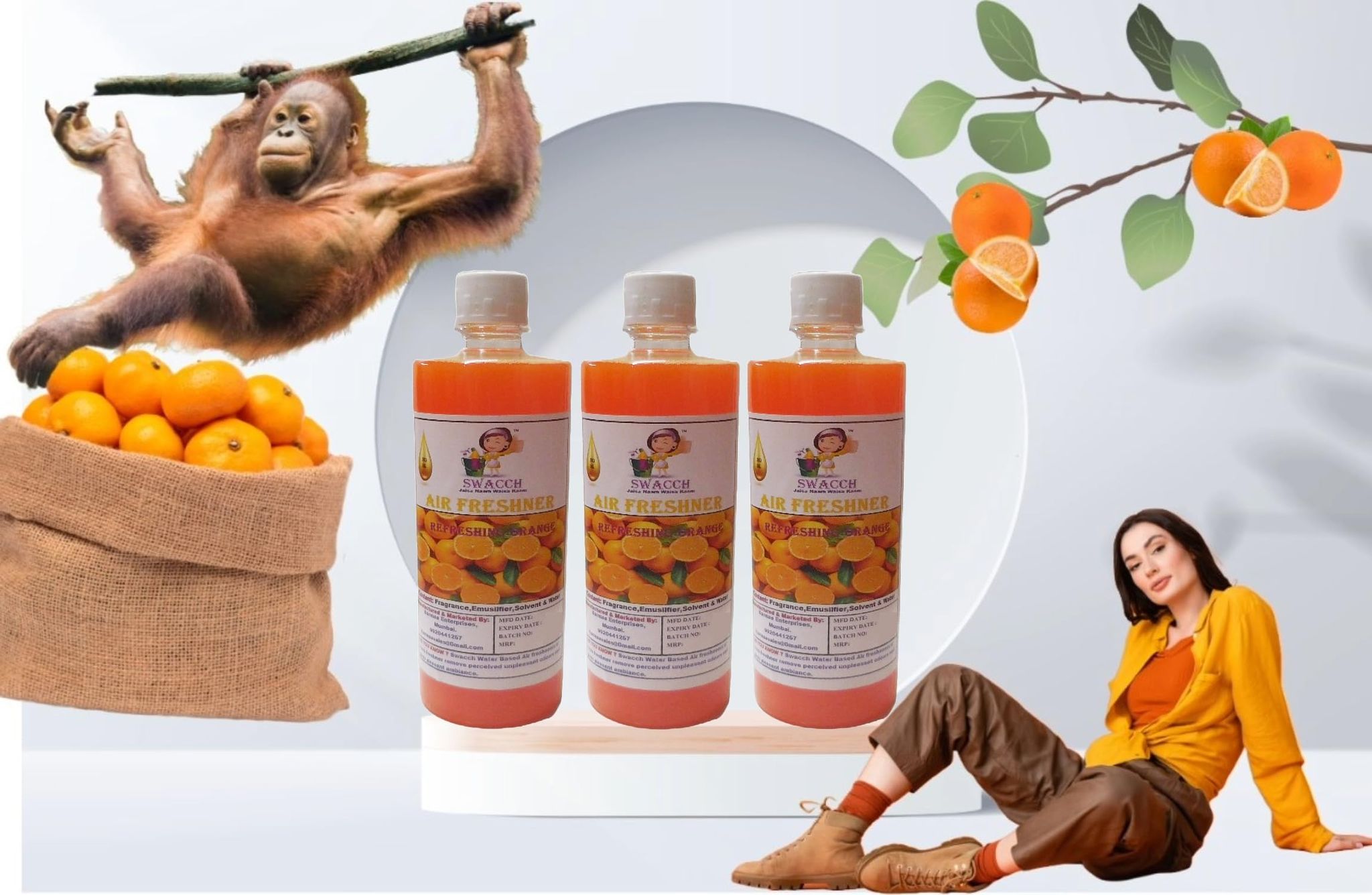 Swacch Air Freshner (500ml) (Pack of 3) Orange