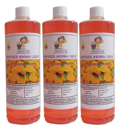 Swacch Diffuser Aroma Liquid (1 Litre) (Pack of 3) Orange