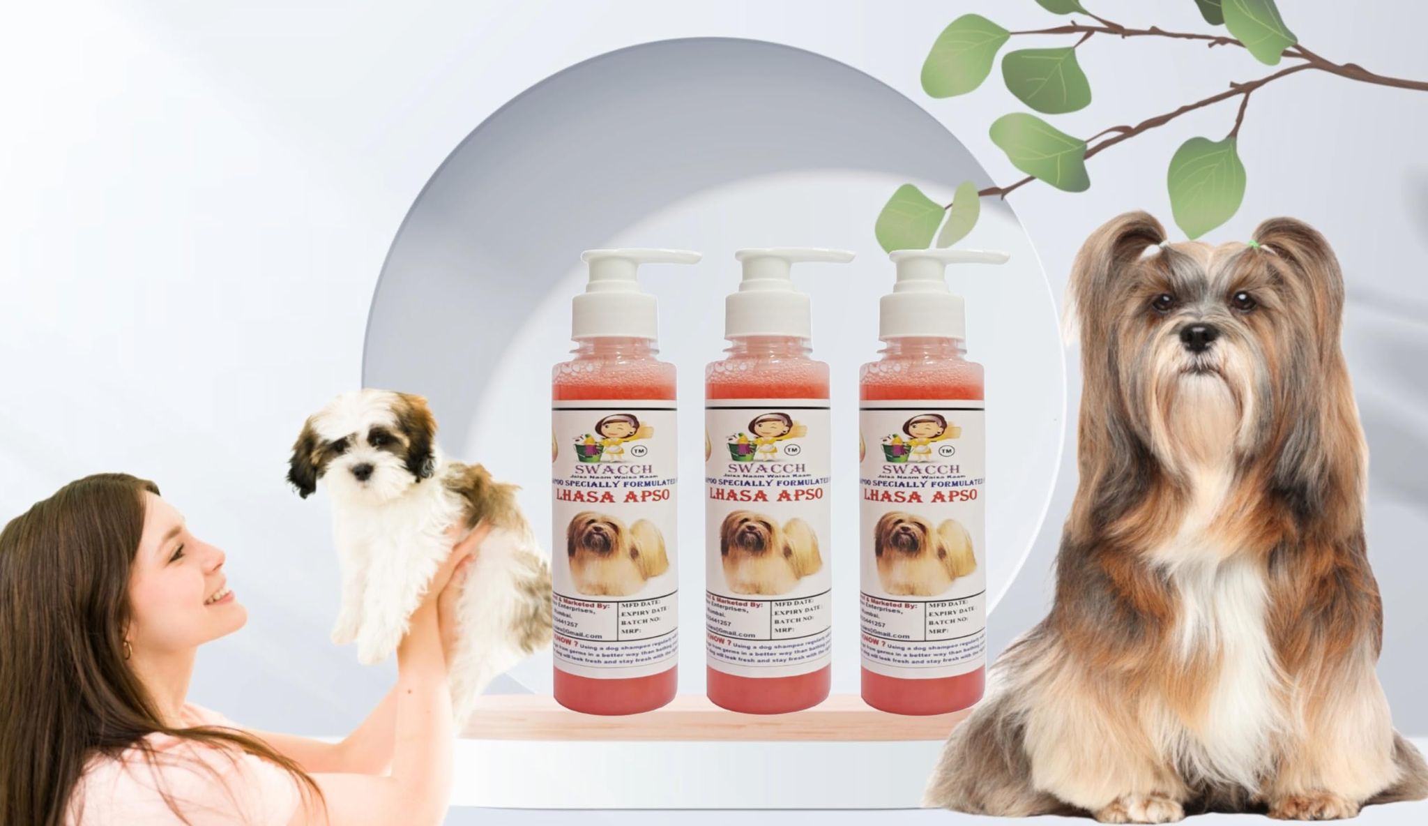 SWACCH Premium Shampoo for Lhasa APSO (200ML) (Pack of 3) Jasmine