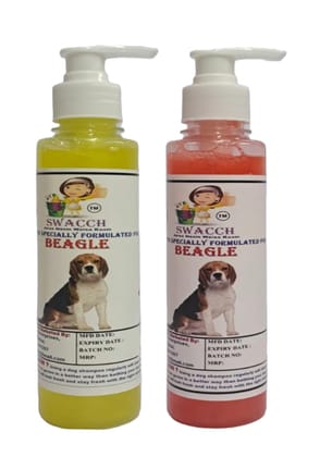 SWACCH Premium Shampoo for Beagle (200ML)(Combo Pack of 2) Lemon & Jasmine