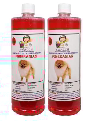 Swacch Shampoo Specially Formulated for Pomeranian (1 Litre) (Combo Pack of 2) Strawberry